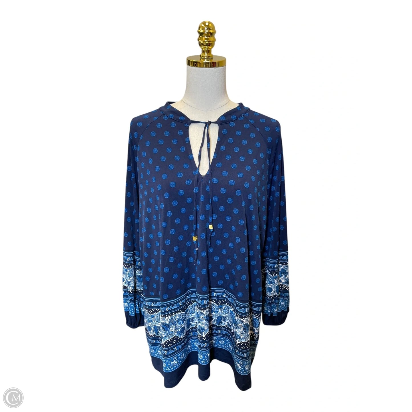 Top Long Sleeve By Michael By Michael Kors In Blue, Size: Xl