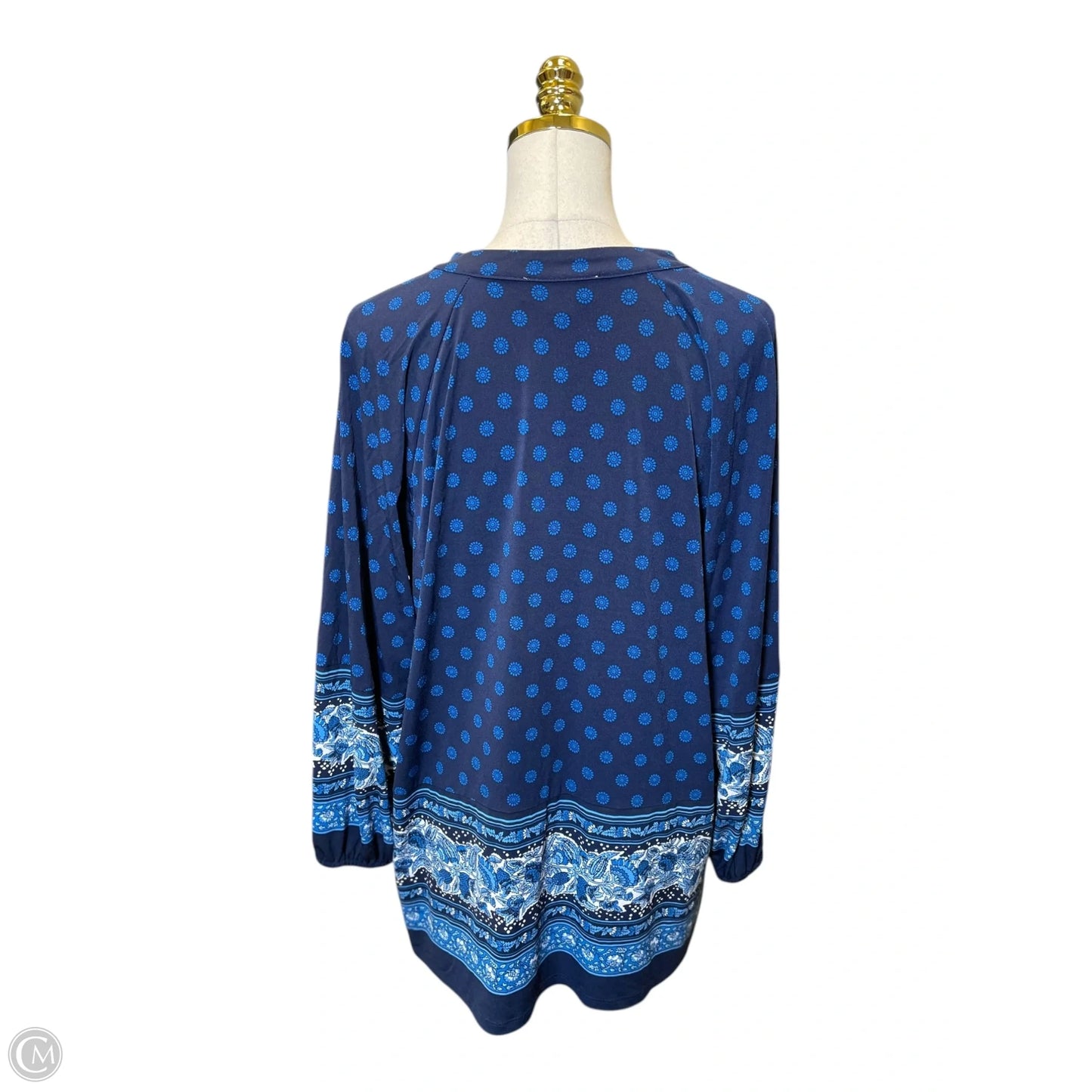 Top Long Sleeve By Michael By Michael Kors In Blue, Size: Xl