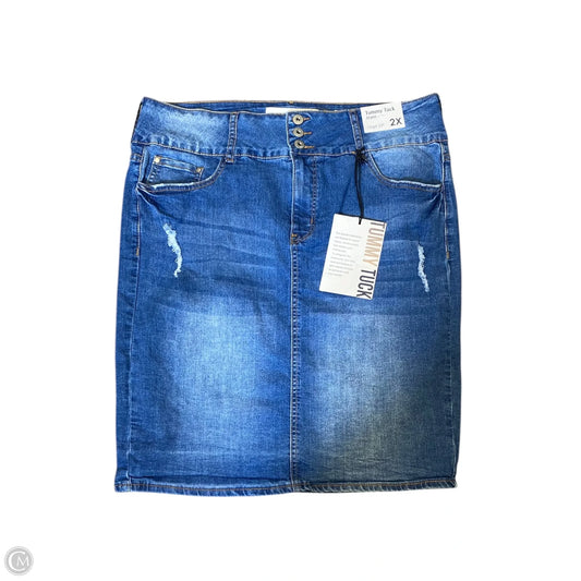 Skirt Midi By Clothes Mentor In Blue Denim, Size: 2x