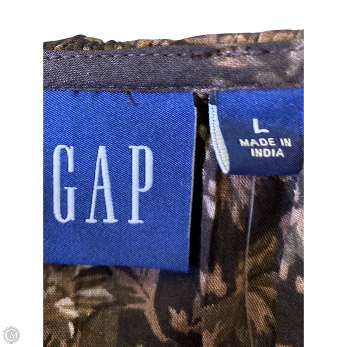 Top 3/4 Sleeve By Gap In Brown, Size: L