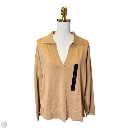 Top Long Sleeve By Banana Republic In Brown, Size: Xl