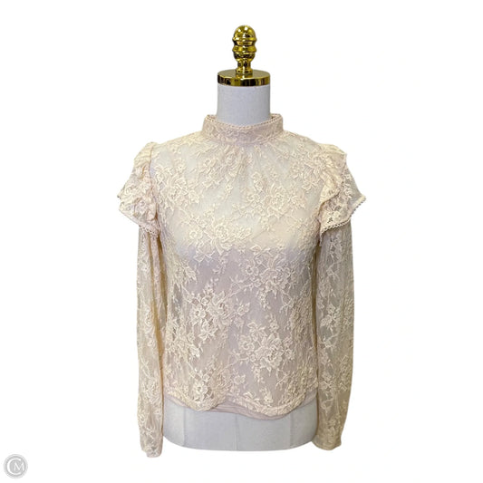 Top Long Sleeve By Express In Beige, Size: Xs