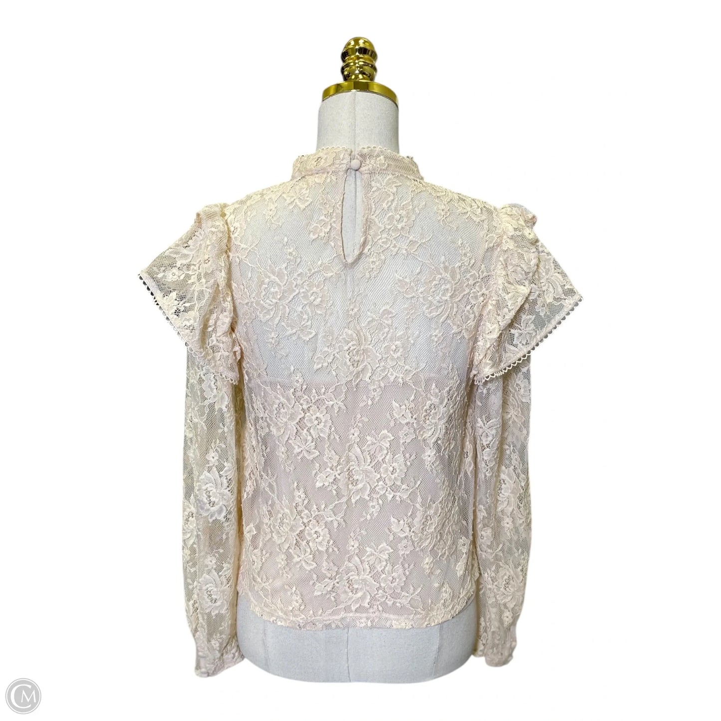 Top Long Sleeve By Express In Beige, Size: Xs