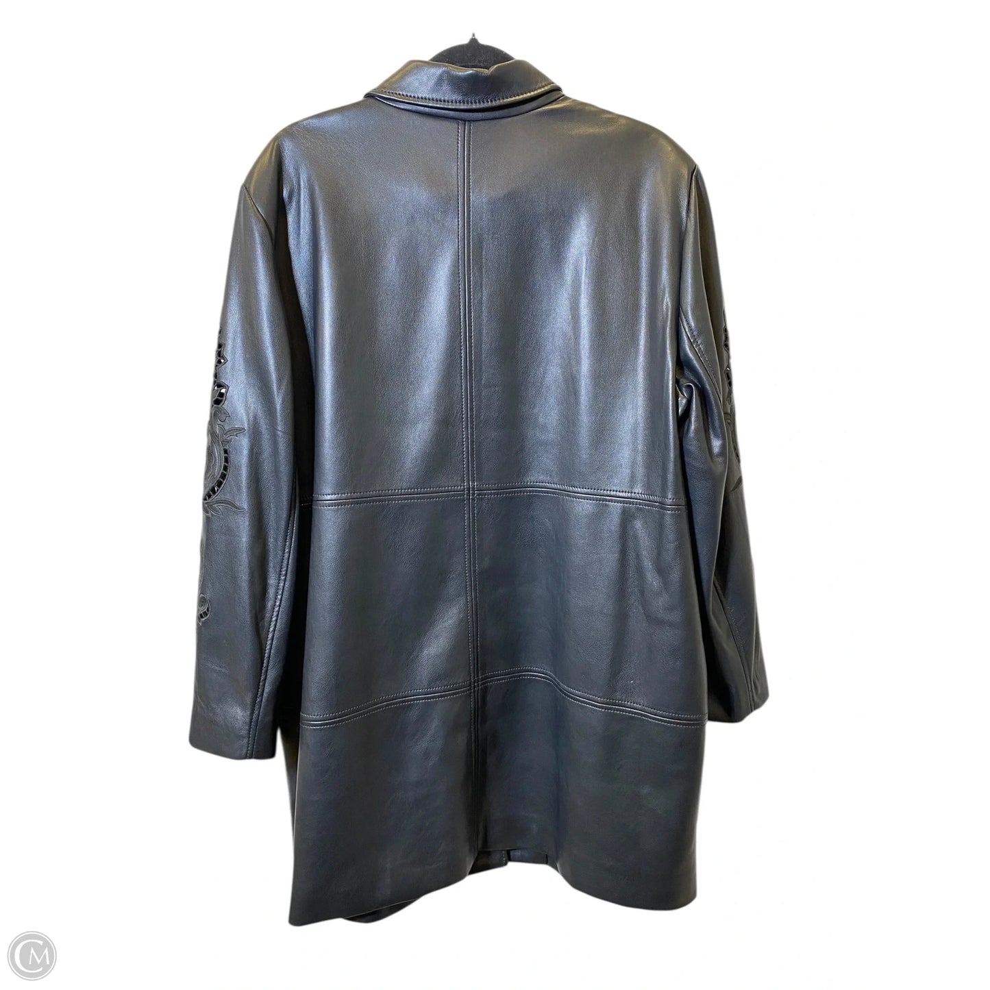 Jacket Leather By Chicos In Black, Size: Xxl