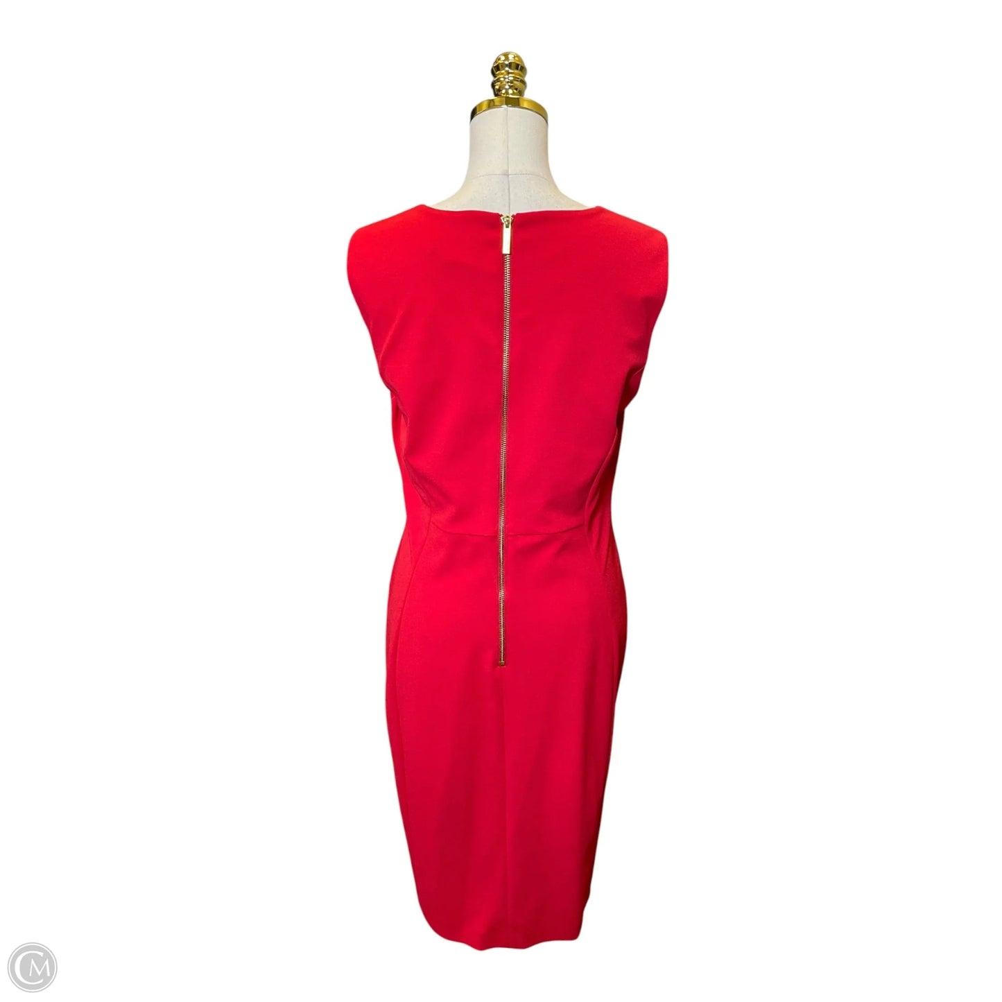 Dress Casual Midi By Calvin Klein In Red, Size: 14