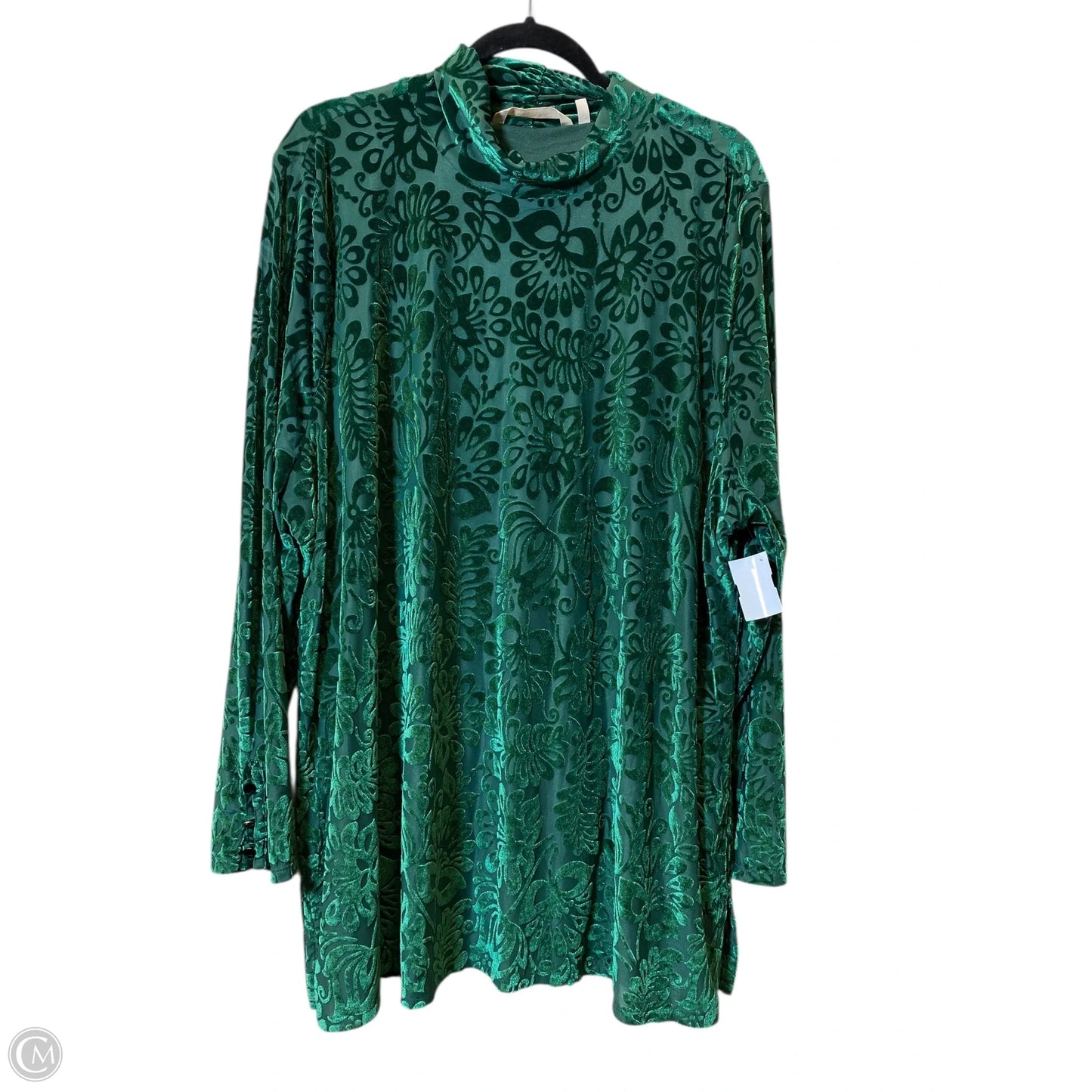 Top Long Sleeve By Soft Surroundings In Green, Size: 3x