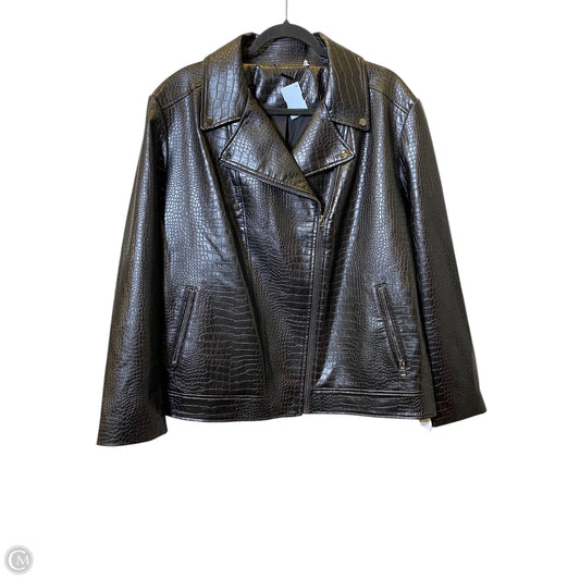 Coat Leather By Chicos In Black, Size: 20
