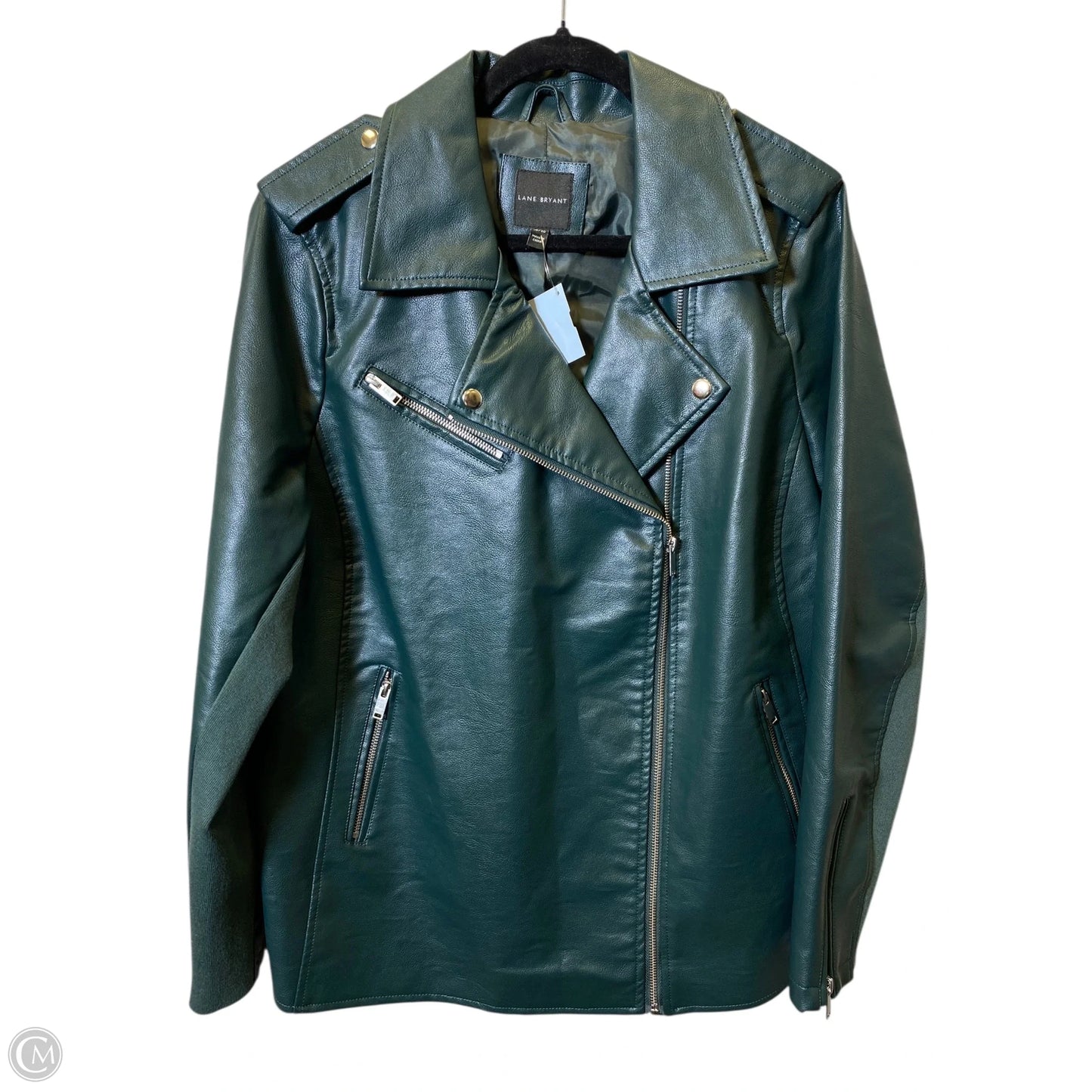 Jacket Leather By Lane Bryant In Green, Size: 2x