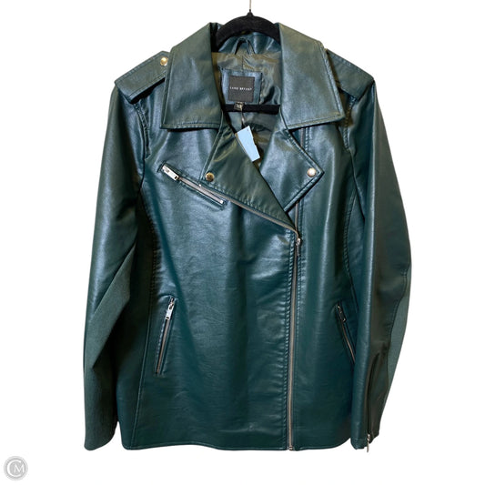 Jacket Leather By Lane Bryant In Green, Size: 2x