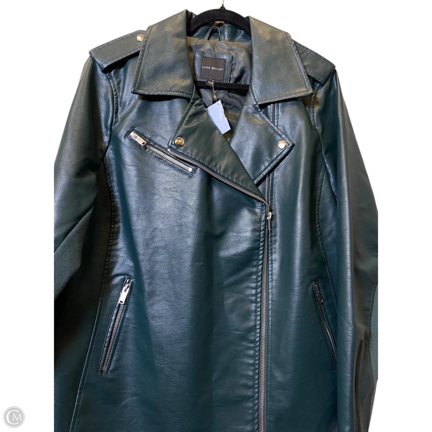 Jacket Leather By Lane Bryant In Green, Size: 2x