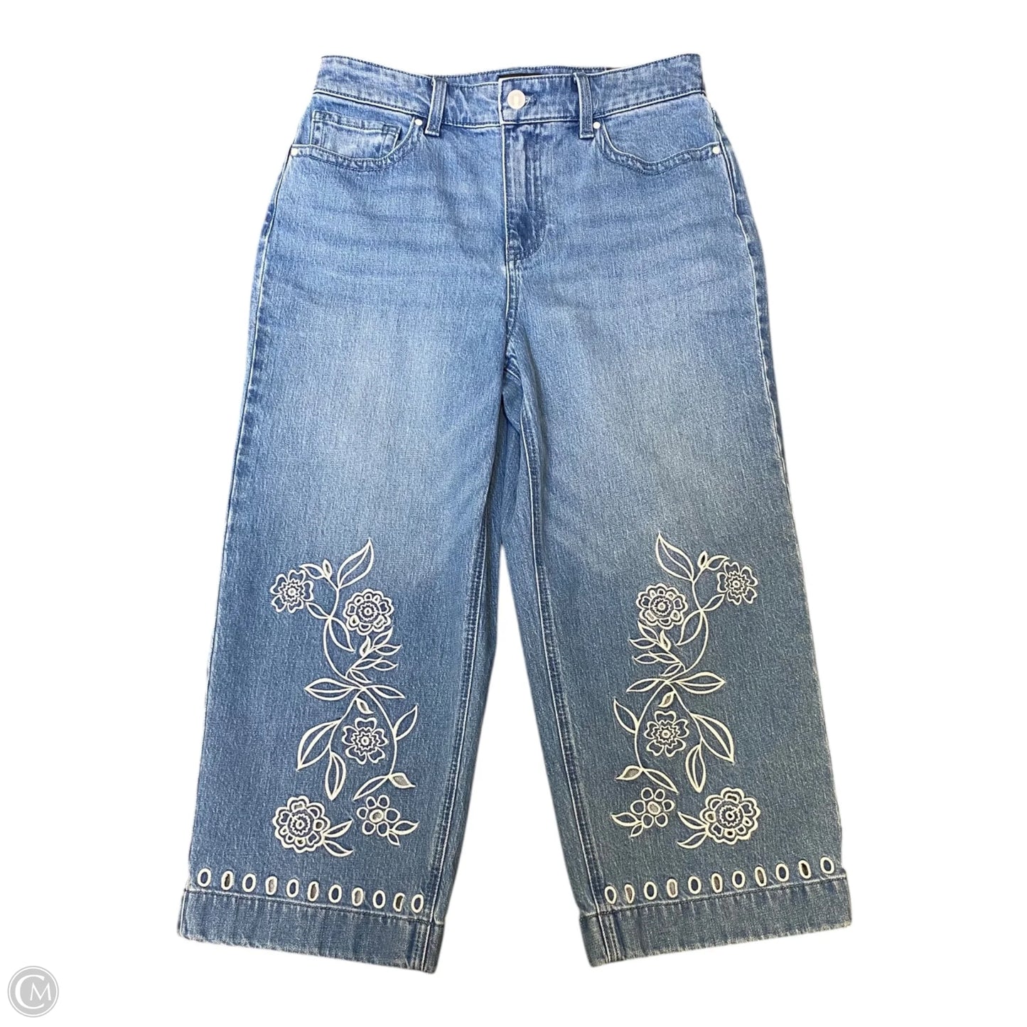 Jeans Wide Leg By Talbots In Blue Denim, Size: 8p