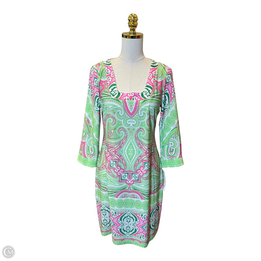 Dress Casual Midi By Ivy Jane In Green & Pink, Size: M