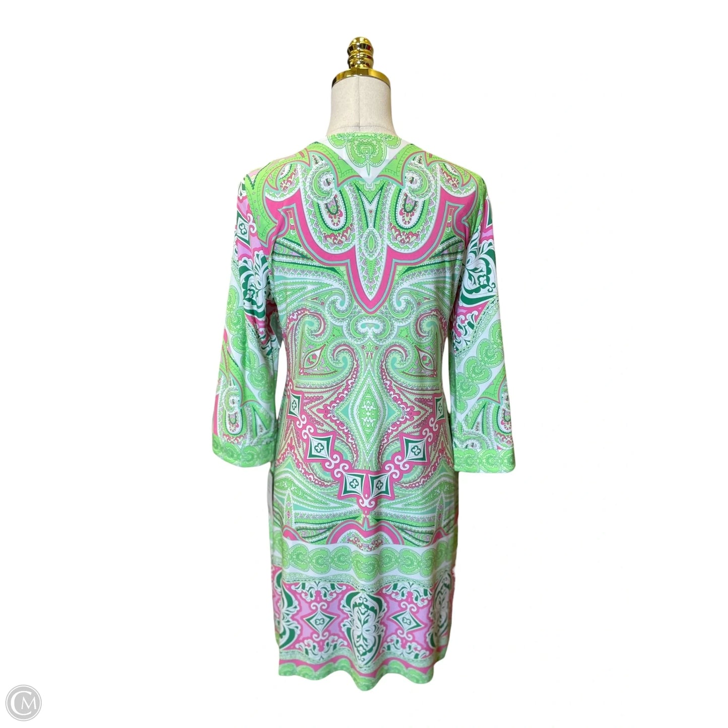 Dress Casual Midi By Ivy Jane In Green & Pink, Size: M