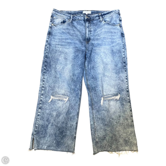 Jeans Wide Leg By Clothes Mentor In Blue Denim, Size: 3x