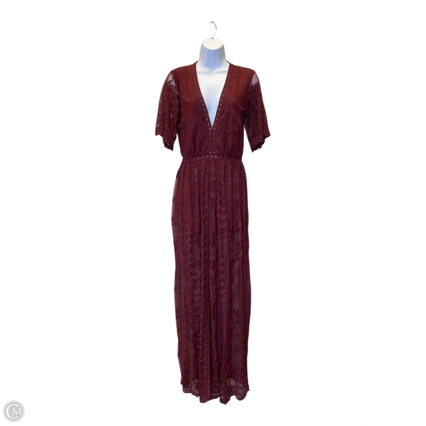 Dress Casual Maxi By Gb In Maroon, Size: S