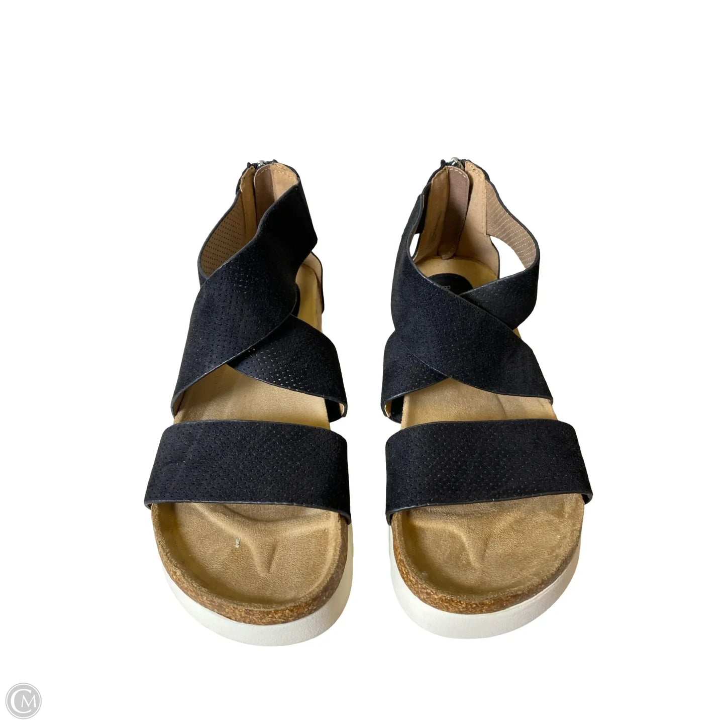 Shoes Flats By Clothes Mentor In Black & Cream, Size: 8.5