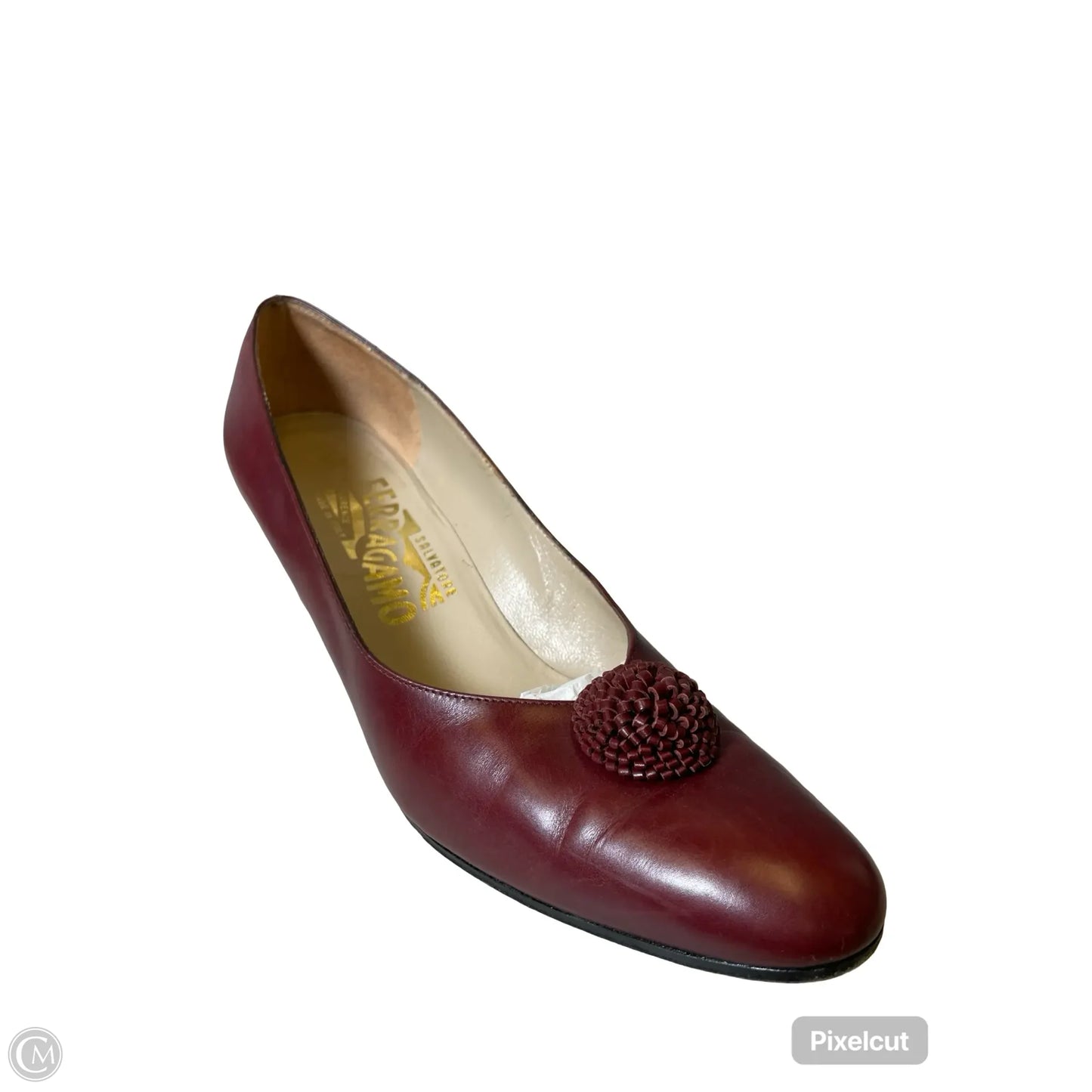 Shoes Luxury Designer By Ferragamo In Maroon, Size: 8