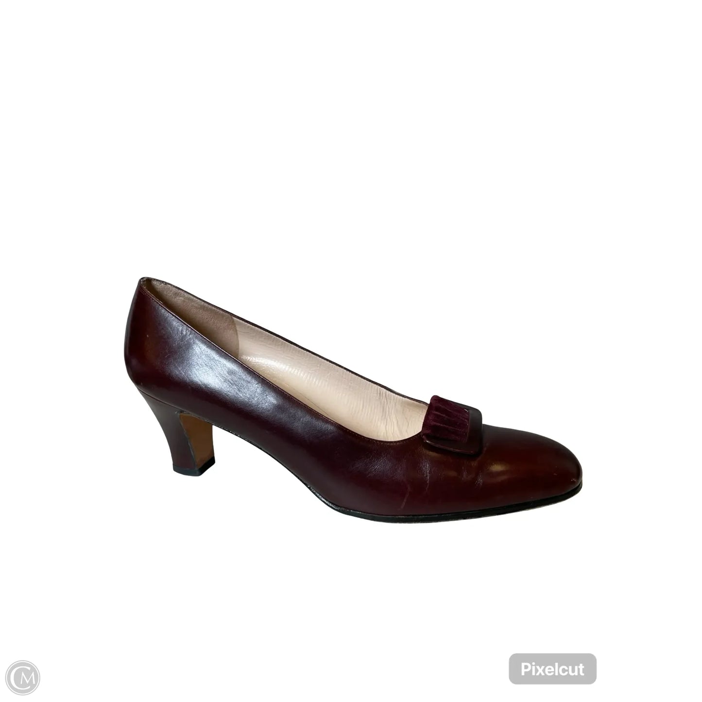 Shoes Luxury Designer By Ferragamo In Maroon, Size: 8