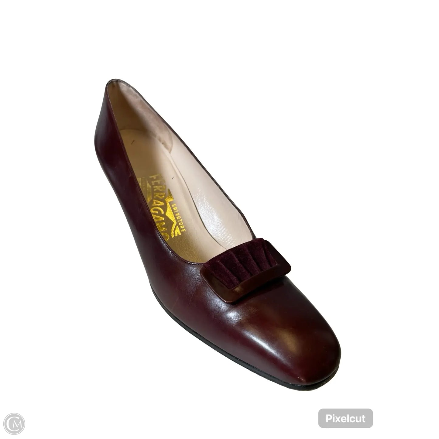 Shoes Luxury Designer By Ferragamo In Maroon, Size: 8