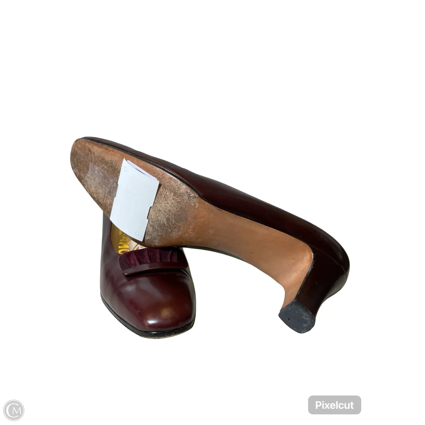 Shoes Luxury Designer By Ferragamo In Maroon, Size: 8