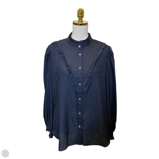 Top Long Sleeve By Ann Taylor In Blue, Size: Xl