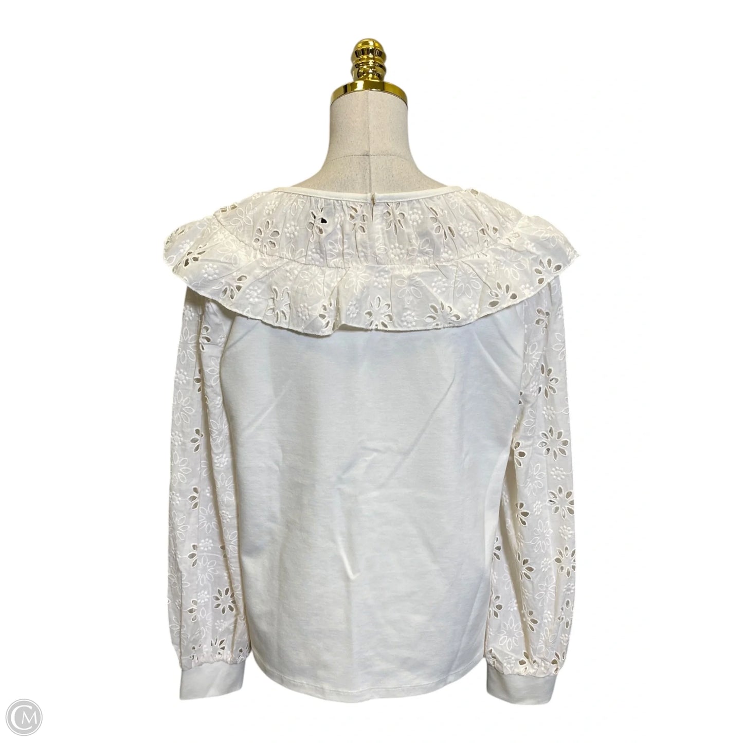 Top Long Sleeve By Ann Taylor In Cream, Size: L