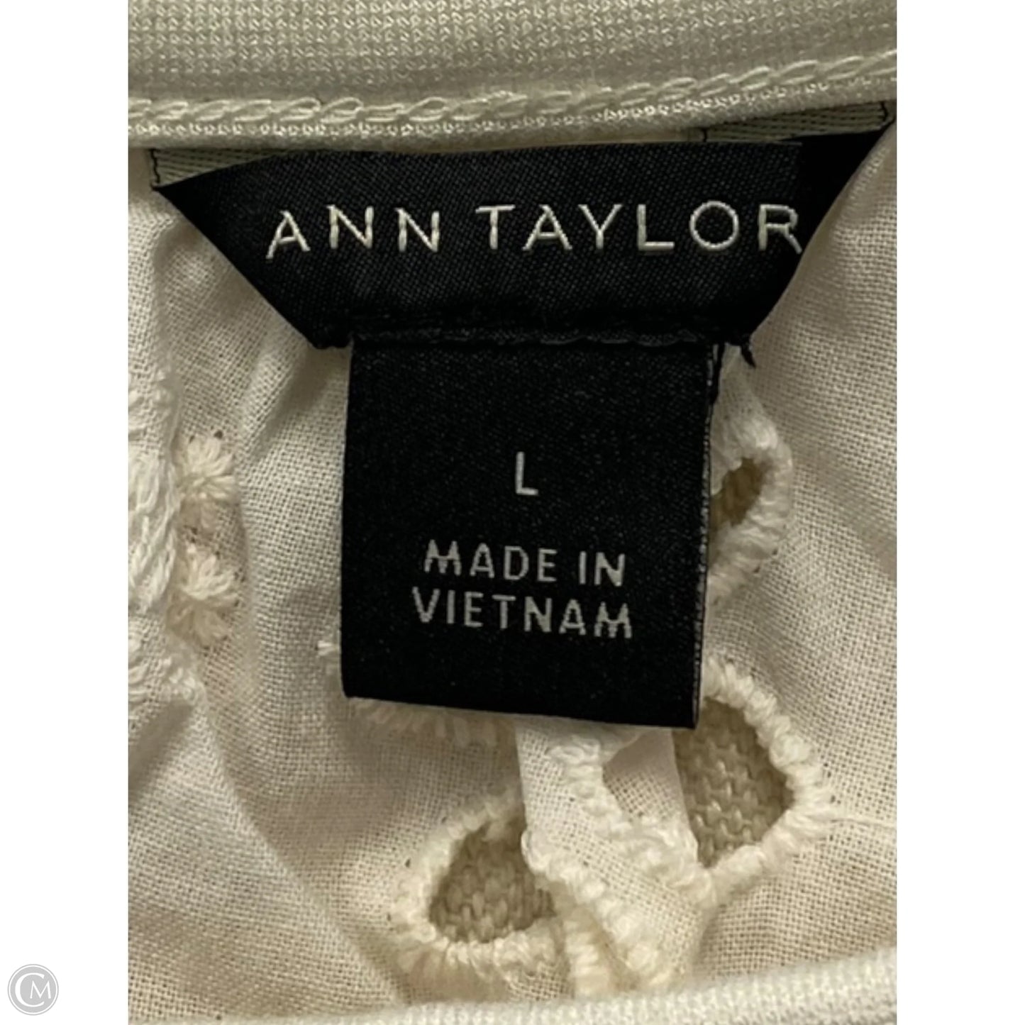 Top Long Sleeve By Ann Taylor In Cream, Size: L