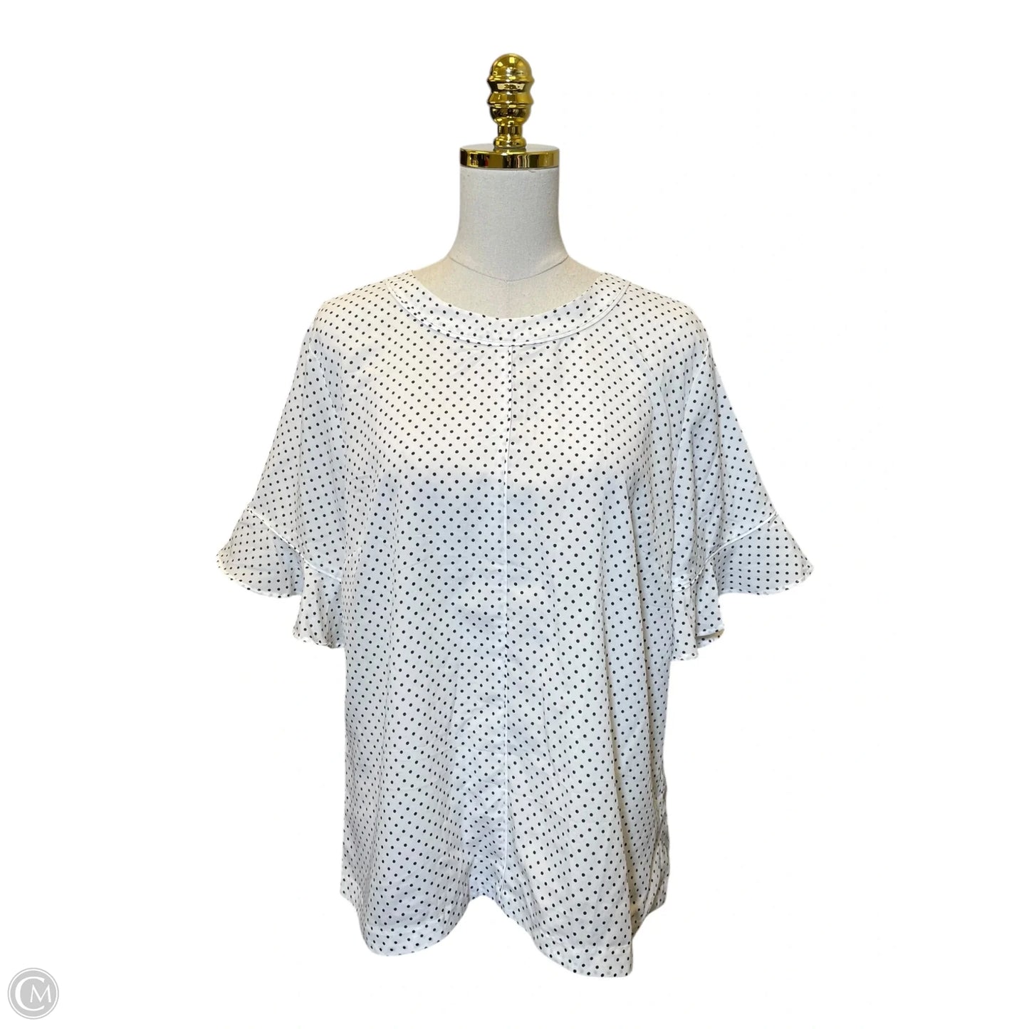 Top Short Sleeve By Banana Republic In Polkadot Pattern, Size: Xl