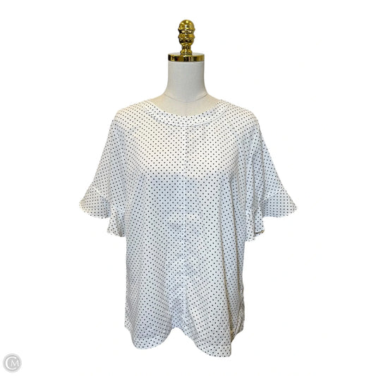 Top Short Sleeve By Banana Republic In Polkadot Pattern, Size: Xl