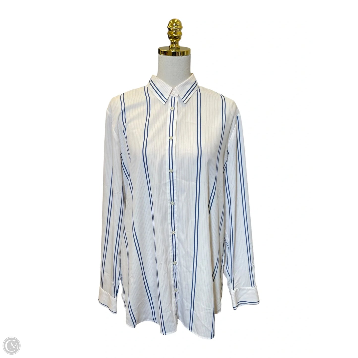 Top Long Sleeve By Banana Republic In Striped Pattern, Size: Xl