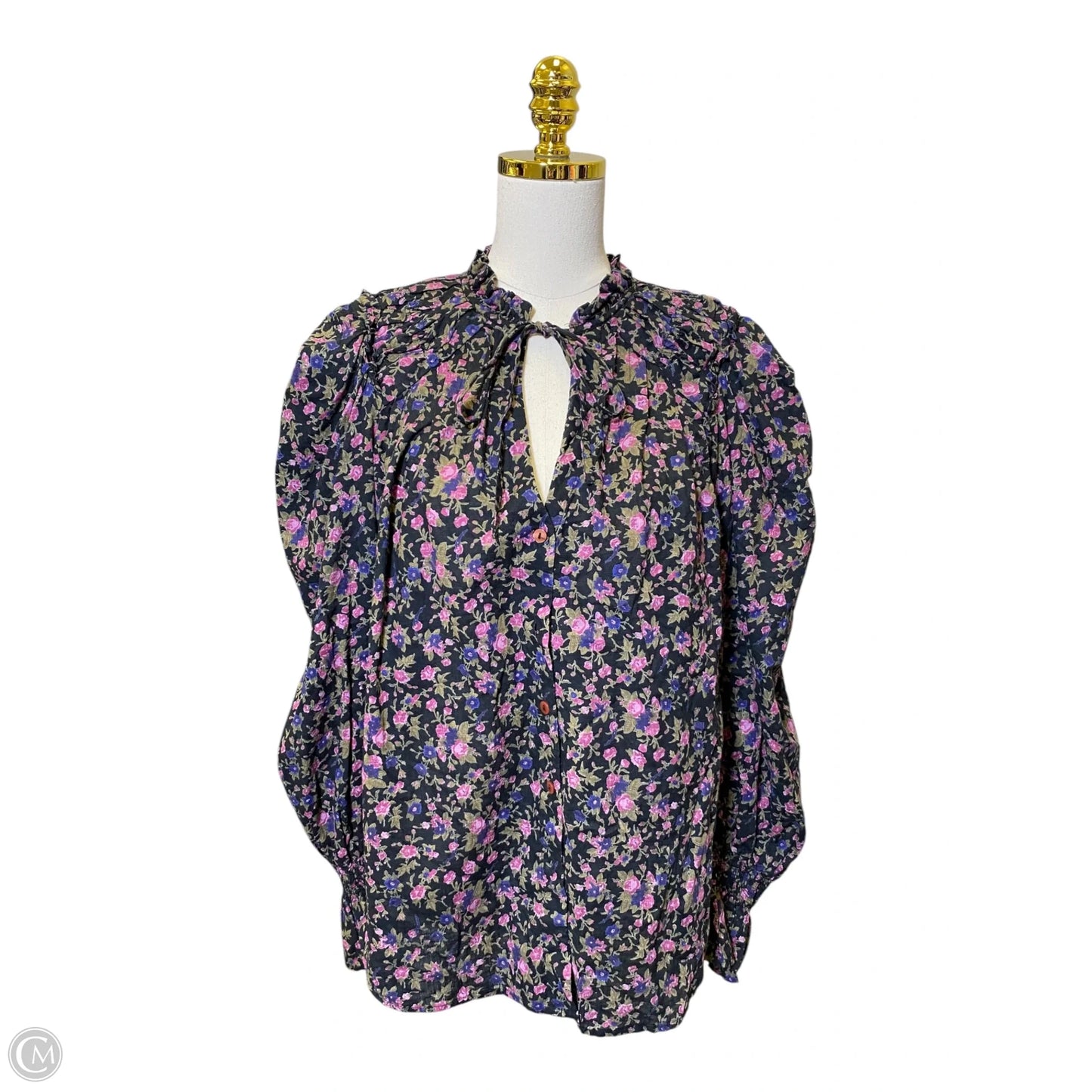Top Long Sleeve By Free People In Floral Print, Size: M