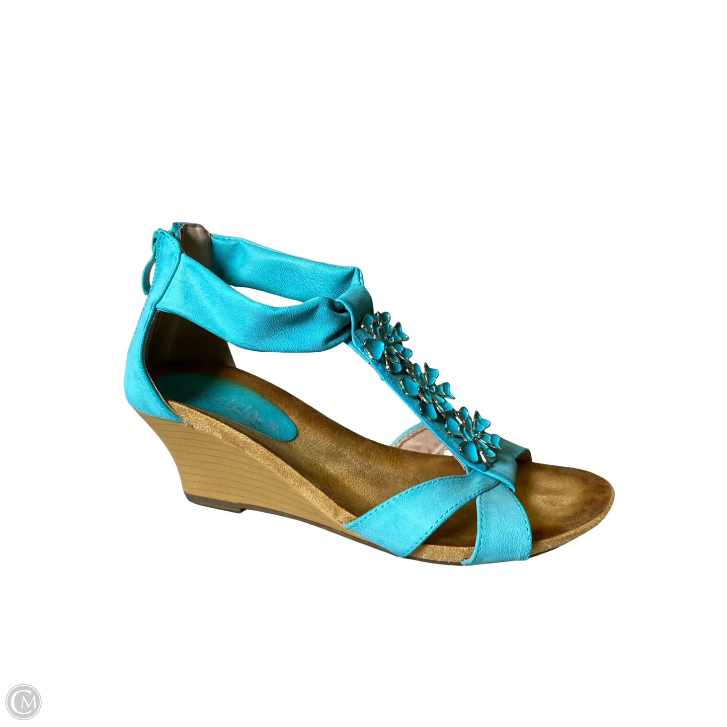 Shoes Heels Platform By Spring Step In Teal, Size: 7.5