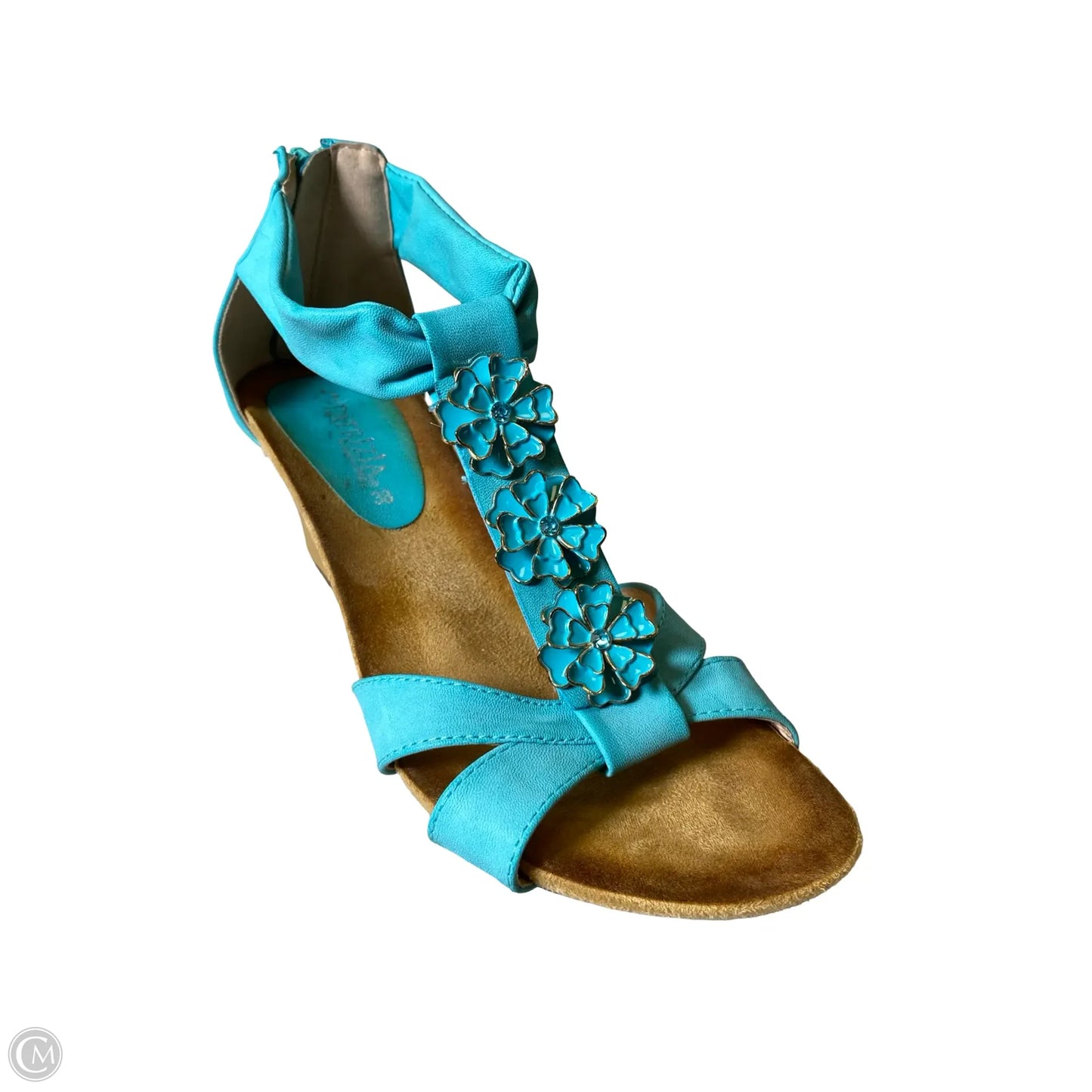 Shoes Heels Platform By Spring Step In Teal, Size: 7.5