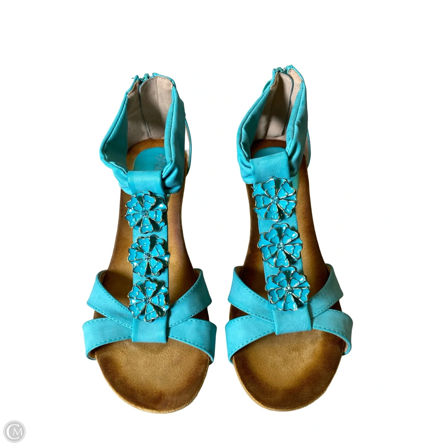 Shoes Heels Platform By Spring Step In Teal, Size: 7.5