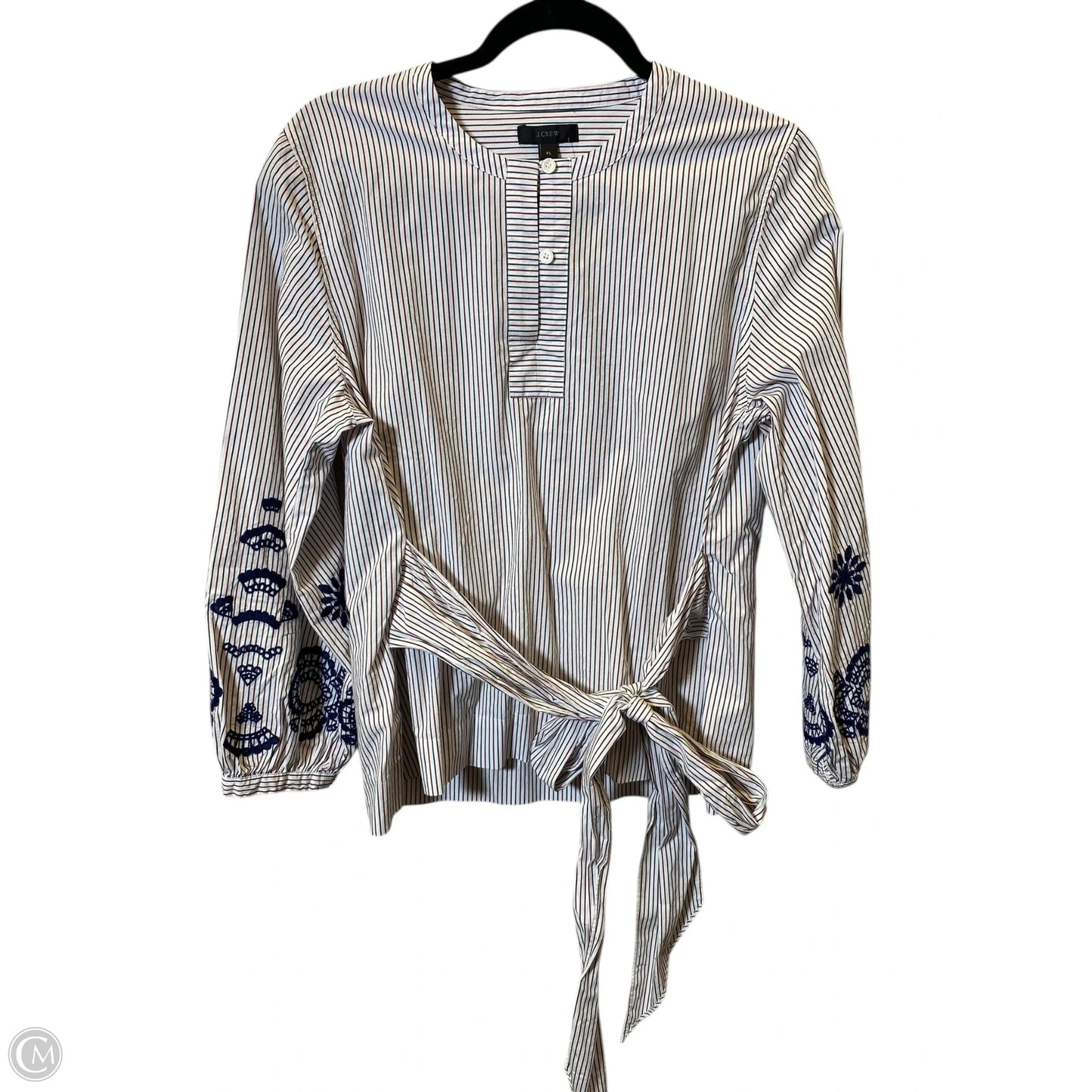 Top Long Sleeve By J. Crew In Striped Pattern, Size: Lp