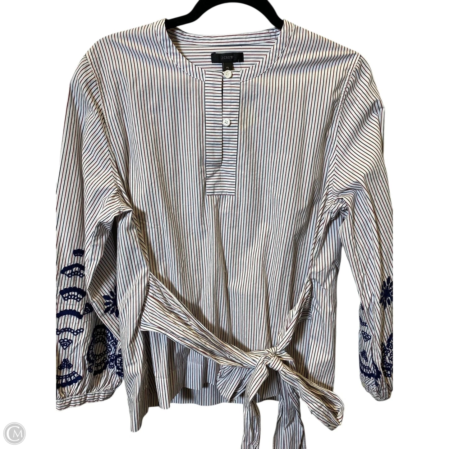 Top Long Sleeve By J. Crew In Striped Pattern, Size: Lp