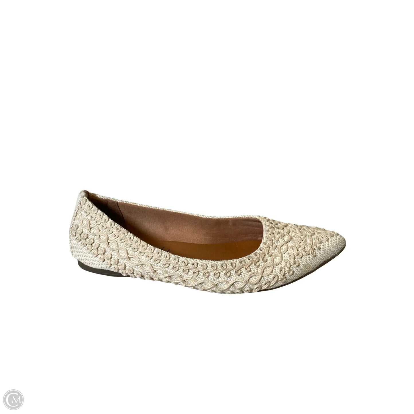 Shoes Flats By Valentina In Cream, Size: 10