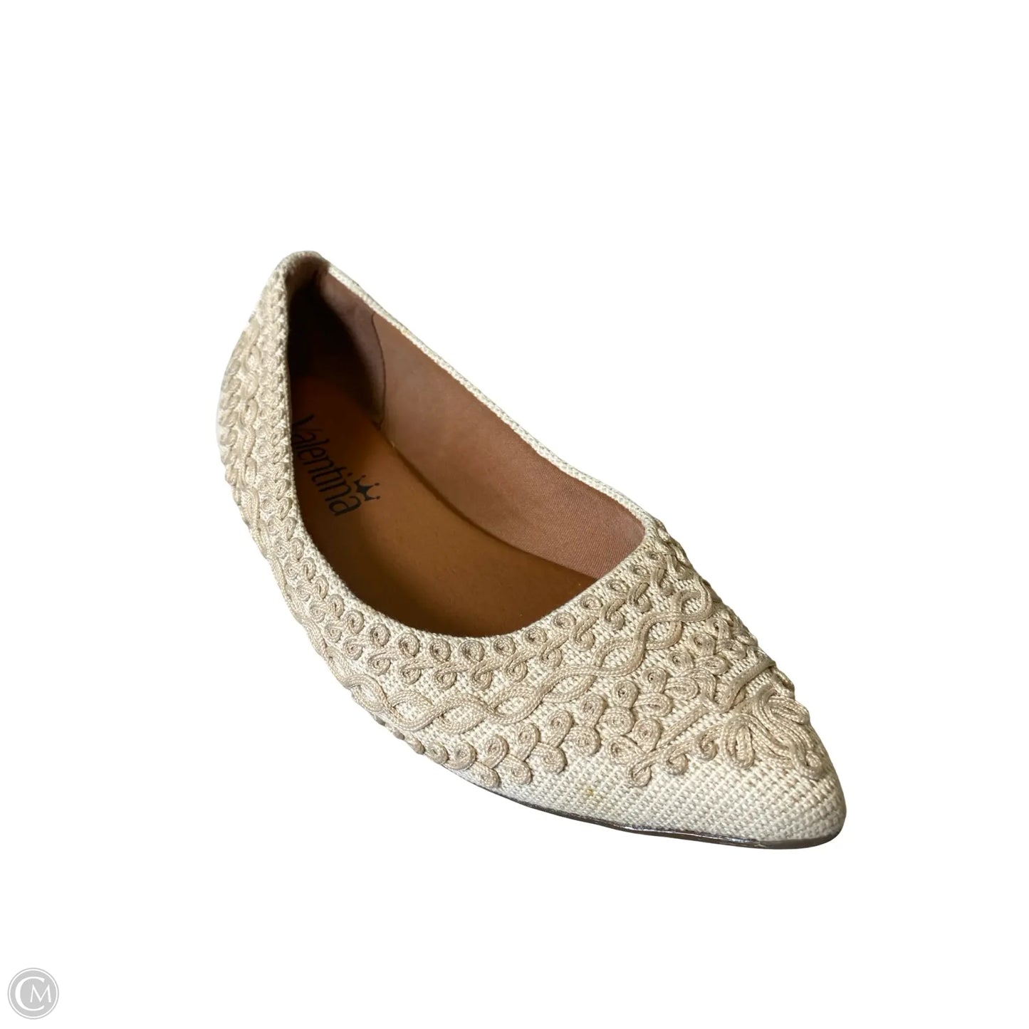 Shoes Flats By Valentina In Cream, Size: 10
