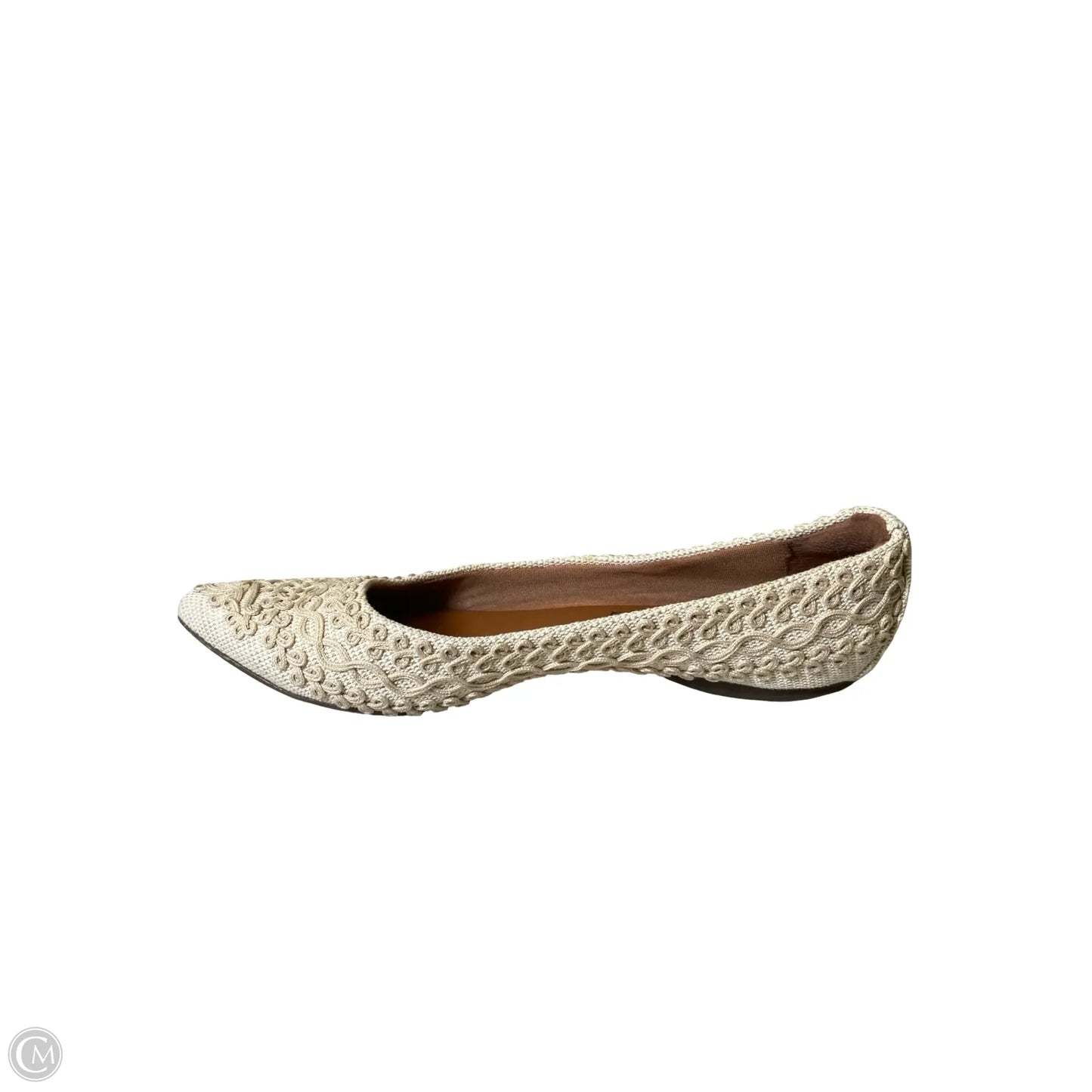 Shoes Flats By Valentina In Cream, Size: 10