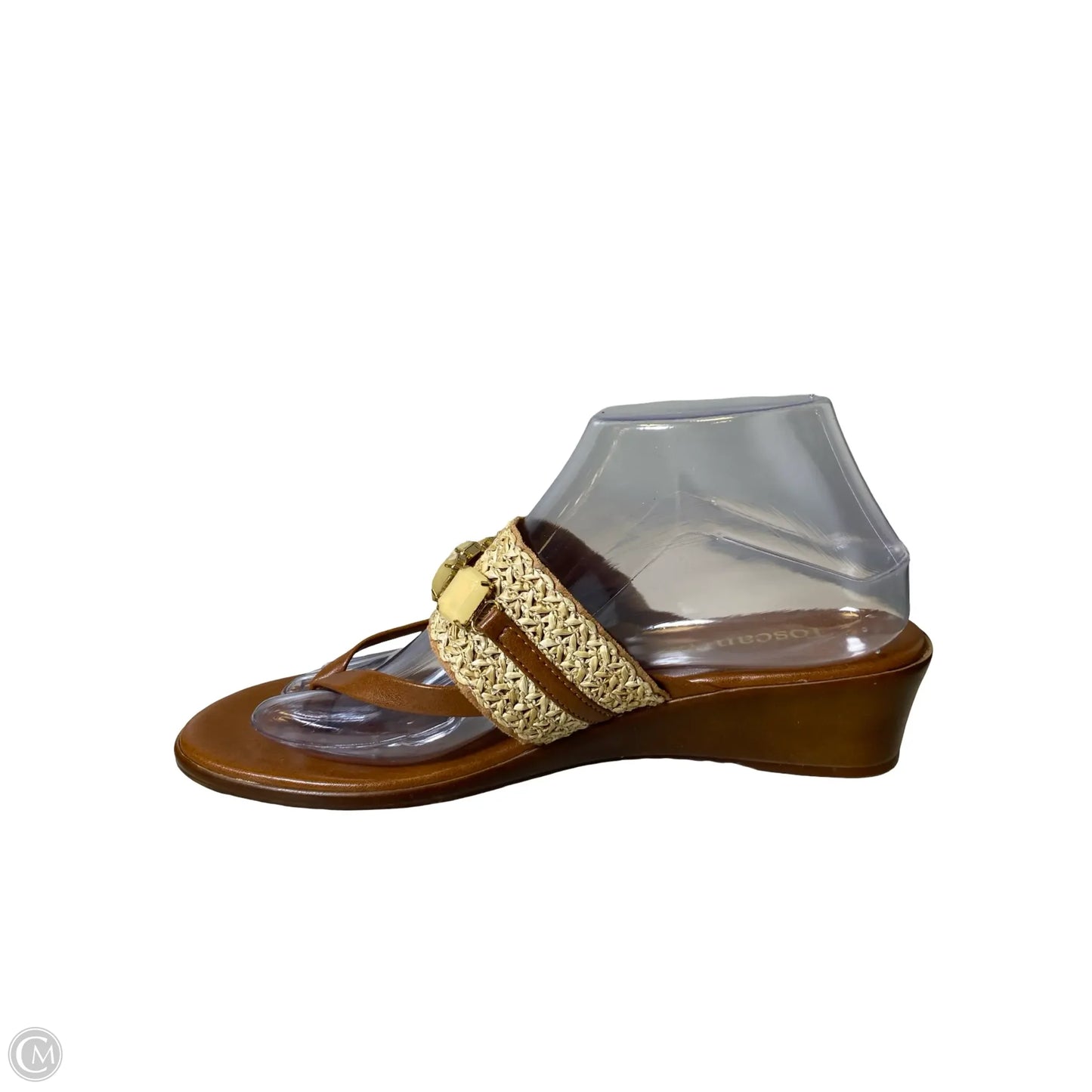 Sandals Heels Block By Toscanella In Brown & Cream, Size: 9.5