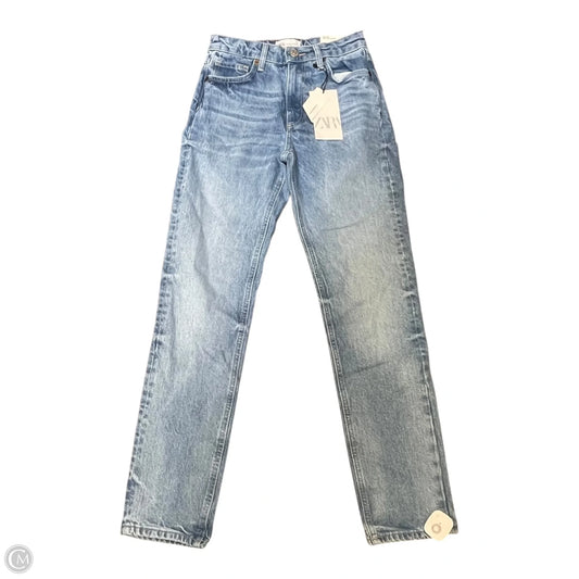 Jeans Straight By Zara In Blue Denim, Size: 2