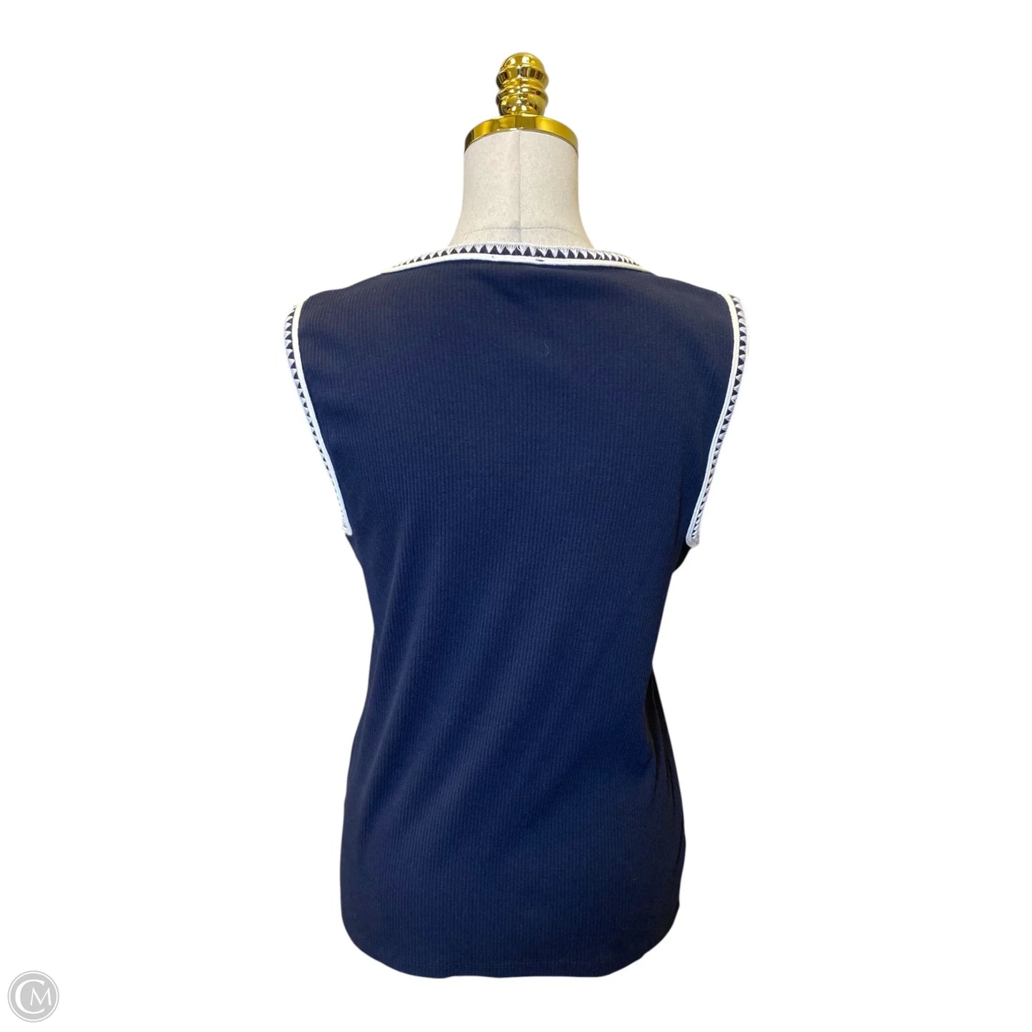 Top Sleeveless By Talbots In Blue & White, Size: Lp