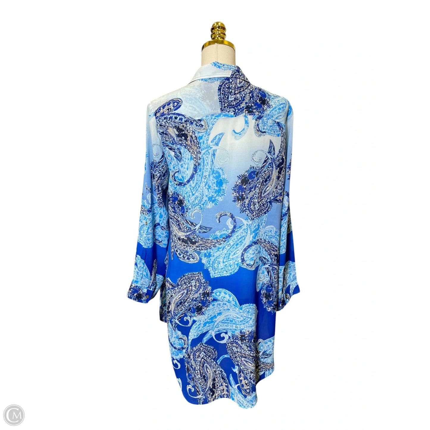 Dress Casual Midi By Chicos In Blue, Size: M