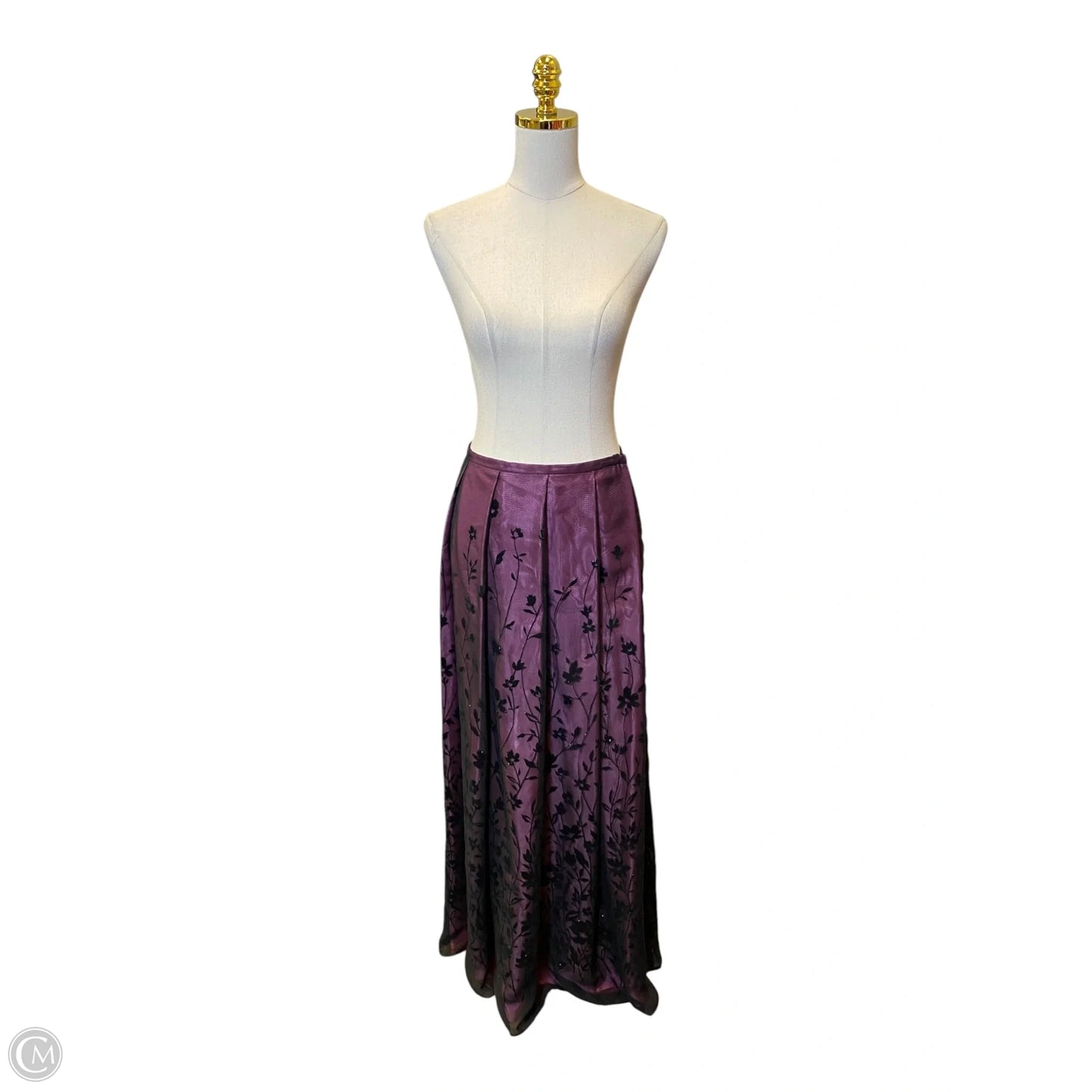 Skirt Maxi By Arianna In Black & Pink, Size: 12