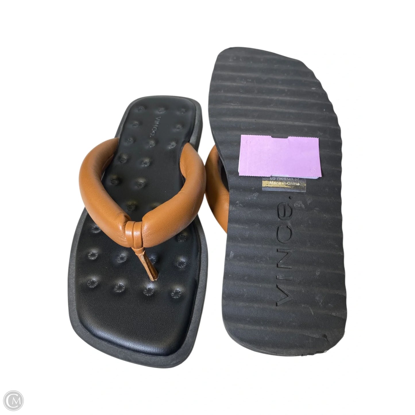 Sandals Flats By Vince In Black & Brown, Size: 7