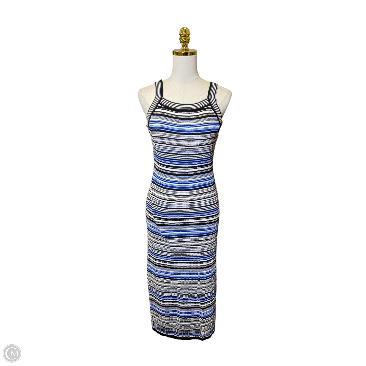 Dress Casual Midi By White House Black Market In Striped Pattern, Size: M