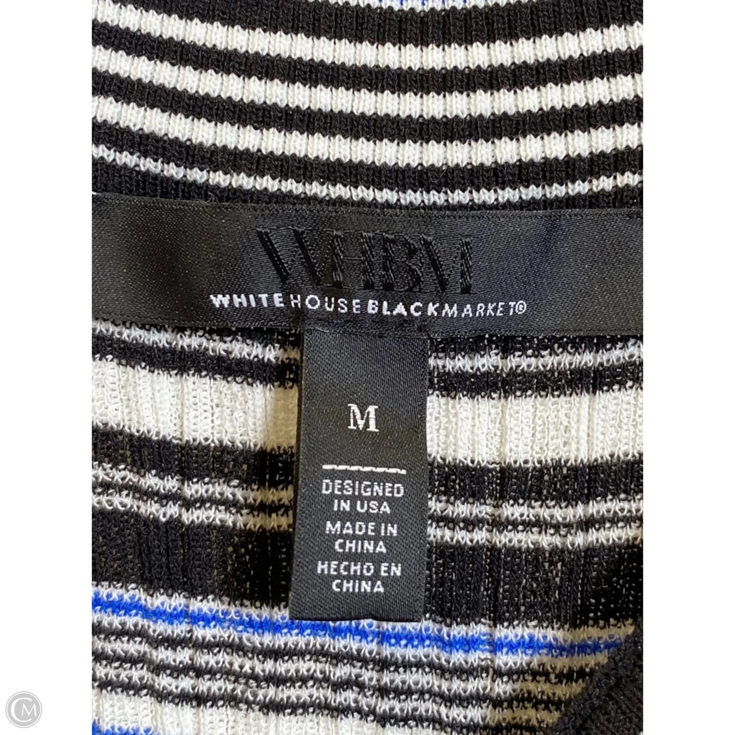 Dress Casual Midi By White House Black Market In Striped Pattern, Size: M