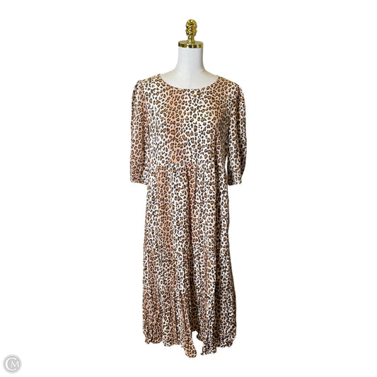 Dress Casual Midi By Clothes Mentor In Animal Print, Size: L