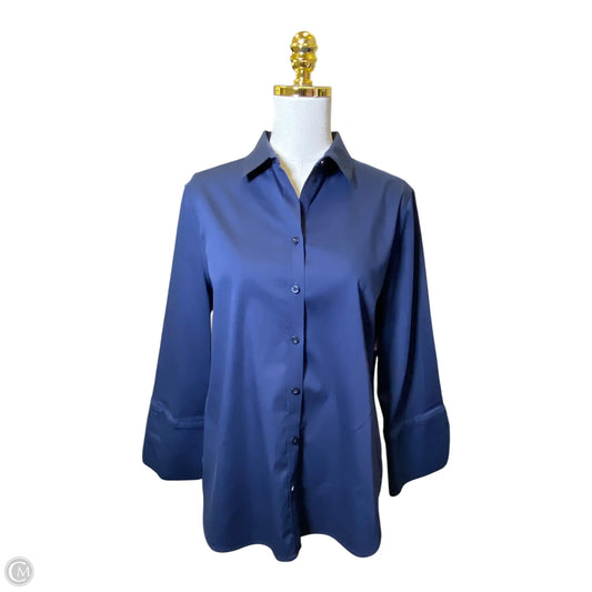 Top Long Sleeve By Chicos In Navy, Size: L