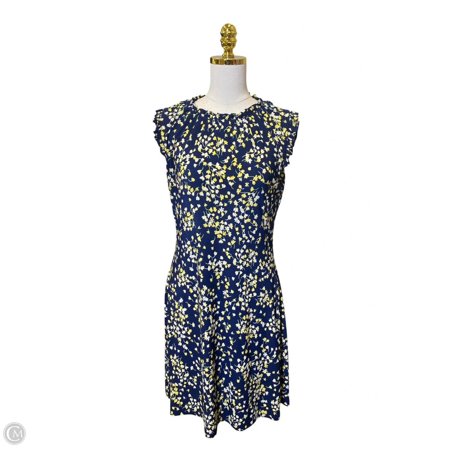 Dress Casual Midi By Tommy Hilfiger In Blue & Yellow, Size: M